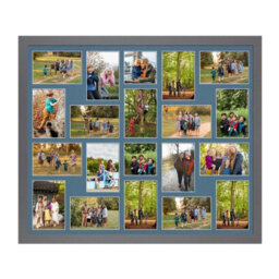 AK Frames 80X70Cm Dark Grey Modern Multi Photo Frame With Pompadour Mount - Holds 20 Apertures (18X) 6X4, (2X) 4X4 Photos