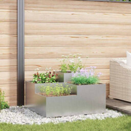 Berkfield Garden Planter Silver 80 X 80 X 48 Cm Galvanised Steel