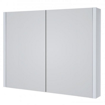Clifton Mirror Bathroom Cabinet 800mm Wide - White - (Urban) - image 1