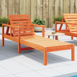 Walplus Sun Lounger Wax Brown 199.5X62X55 Cm Solid Wood Pine