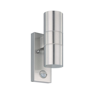 Eglo Riga 5 Stainless Steel Metal Ip44 Outdoor Wall Light 2 Light (Inclusive), (D) 6.5Cm - image 1