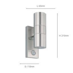 Eglo Riga 5 Stainless Steel Metal Ip44 Outdoor Wall Light 2 Light (Inclusive), (D) 6.5Cm - thumbnail 4