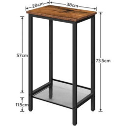 Narrow Side Table Telephone Bedside Coffee Nightstand Stand - thumbnail 2