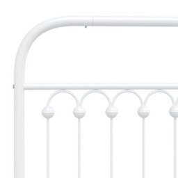 Berkfield Metal Bed Frame Without Mattress With Headboard White 150X200Cm - thumbnail 7