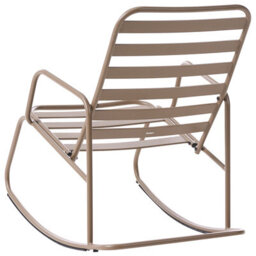 Beliani Garden Rocking Chair Turi Metal Taupe - thumbnail 5