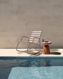 Beliani Garden Rocking Chair Turi Metal Taupe - thumbnail 2