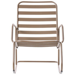 Beliani Garden Rocking Chair Turi Metal Taupe - thumbnail 4