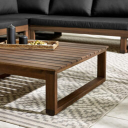 Furniturebox Brisa Wooden Garden Sofa Set - Solid Wood 6 Seat Corner L-Shaped Sofa & Coffee Table - Brown Patio Outdoor Sofa Set - thumbnail 6
