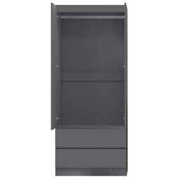 FWSTYLE Combination Wardrobe 2 Door 2 Drawer Dark Matt Grey Scratch Resistant - thumbnail 6