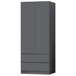 FWSTYLE Combination Wardrobe 2 Door 2 Drawer Dark Matt Grey Scratch Resistant - thumbnail 4