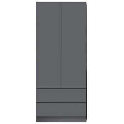 FWSTYLE Combination Wardrobe 2 Door 2 Drawer Dark Matt Grey Scratch Resistant - thumbnail 5