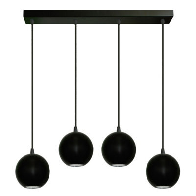Luminosa Lighting Luminosa Midway Straight Bar Pendant Ceiling Light Black 60Cm