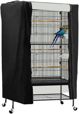 1Pcs (Color Black, Size 89X64X120Cm) Tarpaulin, Waterproof Bird Cage Cover, Large Washable Parrot Good Night - image 1