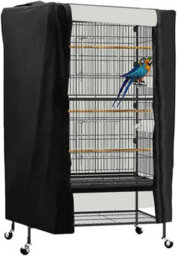 1Pcs (Color Black, Size 89X64X120Cm) Tarpaulin, Waterproof Bird Cage Cover, Large Washable Parrot Good Night - thumbnail 1