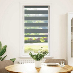 Berkfield Zebra Blind Dark Grey 65X100 Cm Fabric Width 60.9 Cm Polyester - thumbnail 2