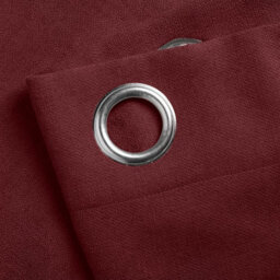 Luxury Living Velvet Chenille Eyelet Curtains Ready Made Pair Red - thumbnail 4