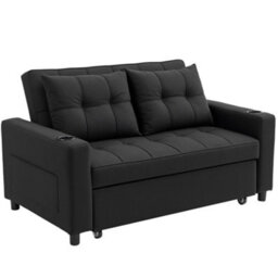 Wyld Haus Kanovi 2-Seater Black Fabric Pull-Out Sofa Bed, 157 X 190 Cm - thumbnail 2