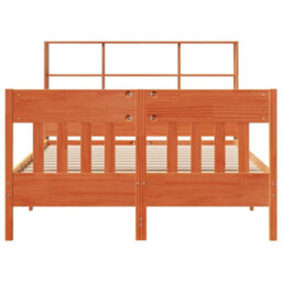 Berkfield Bed Frame Without Mattress Wax Brown 120X190 Cm Small Double Solid Wood Pine - thumbnail 4