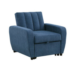 Mattress Guru Gibson Modern And Versatile Fabric 1 Seater Chair Bed, Living Room Furniture, Guest Bed, Blue - thumbnail 1
