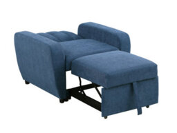 Mattress Guru Gibson Modern And Versatile Fabric 1 Seater Chair Bed, Living Room Furniture, Guest Bed, Blue - thumbnail 3