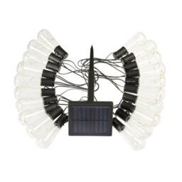 Set Of 40 Solar Powered Deco Bulb String Lights - 10 Lumen Outdoor Garden Festoon Fairy Lighting With Warm White Leds - 18.4M - thumbnail 3