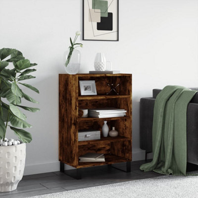 Berkfield Highboard Smoked Oak 57X35X90 Cm Engineered Wood - image 1