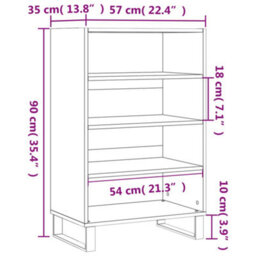 Berkfield Highboard Smoked Oak 57X35X90 Cm Engineered Wood - thumbnail 9