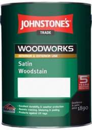 Johnstone's Trade Woodworks Medium Oak Satin Finsh Woodstain - 5L - thumbnail 1