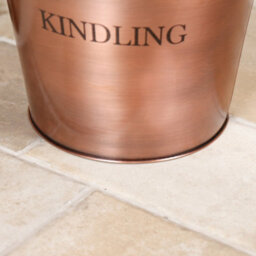 Dibor Traditional Antique Copper Fireside Coal, Log Storage And Kindling Bucket Log Basket - thumbnail 4