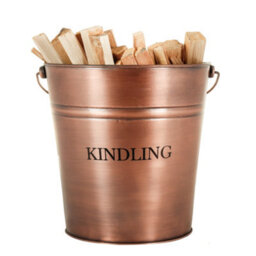 Dibor Traditional Antique Copper Fireside Coal, Log Storage And Kindling Bucket Log Basket - thumbnail 2