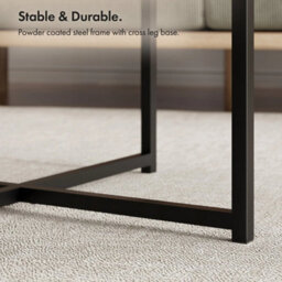 Coffee Table For Living Room, Round Grey Concrete Look - thumbnail 3