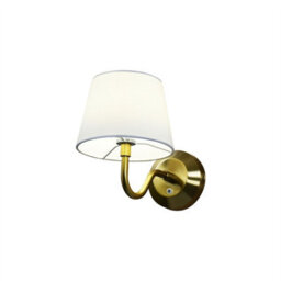 First Choice Lighting Set Of 2 Hamilton - Brass Rechargeable Wall Lights With White Shades - thumbnail 3