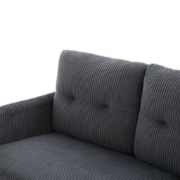 Abrihome Oversized Loveseat, Corduroy Upholstered Couch, Cozy Bedroom Sofa With Metal Legs & Side Pockets,for Living Room, Bedroom,  Grey - thumbnail 7