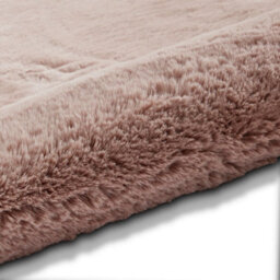 Modern Silky Faux Fur Plain Shaggy Rose Rug For Living & Dining Room-150Cm X 230Cm (4Ft. 11In. X 7Ft. 6In.) - thumbnail 3