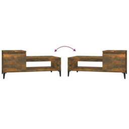 Berkfield Durable Coffee Table Smoked Oak 100X50X45 Cm Engineered Wood - thumbnail 8