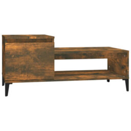 Berkfield Durable Coffee Table Smoked Oak 100X50X45 Cm Engineered Wood - thumbnail 1