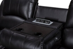 Faux Leather Black 3 Seater Manual Recliner Sofa - thumbnail 7