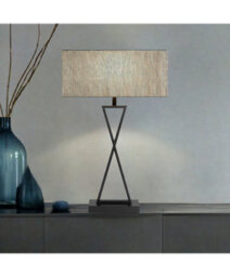 Lighting Supermarket Large X Style Modern Rectangle Statement Table Lamp With Blue Shade - Black - thumbnail 6