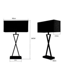 Lighting Supermarket Large X Style Modern Rectangle Statement Table Lamp With Blue Shade - Black - thumbnail 7