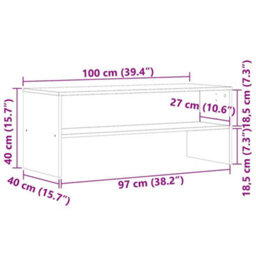 Berkfield Tv Cabinet Artisan Oak 100X40X40 Cm Engineered Wood - thumbnail 9