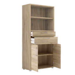 Wyld Haus Dris Natural Oak Effect Bookcase With 2 Shelves, 2 Drawers And 2 Doors - thumbnail 5