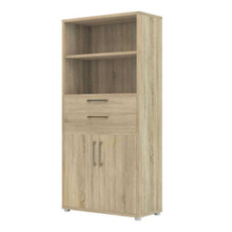 Wyld Haus Dris Natural Oak Effect Bookcase With 2 Shelves, 2 Drawers And 2 Doors - thumbnail 4