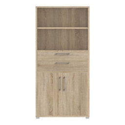 Wyld Haus Dris Natural Oak Effect Bookcase With 2 Shelves, 2 Drawers And 2 Doors - thumbnail 3
