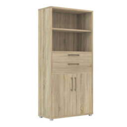 Wyld Haus Dris Natural Oak Effect Bookcase With 2 Shelves, 2 Drawers And 2 Doors - thumbnail 2