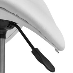 Wyld and Coco Saddle Stool White Faux Leather, Height-Adjustable Swivel 53-70 Cm, Compact Design - thumbnail 5