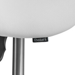 Wyld and Coco Saddle Stool White Faux Leather, Height-Adjustable Swivel 53-70 Cm, Compact Design - thumbnail 6