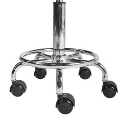 Wyld and Coco Saddle Stool White Faux Leather, Height-Adjustable Swivel 53-70 Cm, Compact Design - thumbnail 7