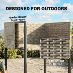 Outsunny Rattan Garden Furniture Set, Rattan Table And Chairs With Cushions - thumbnail 7