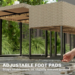 Outsunny Rattan Garden Furniture Set, Rattan Table And Chairs With Cushions - thumbnail 9