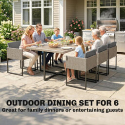 Outsunny Rattan Garden Furniture Set, Rattan Table And Chairs With Cushions - thumbnail 4